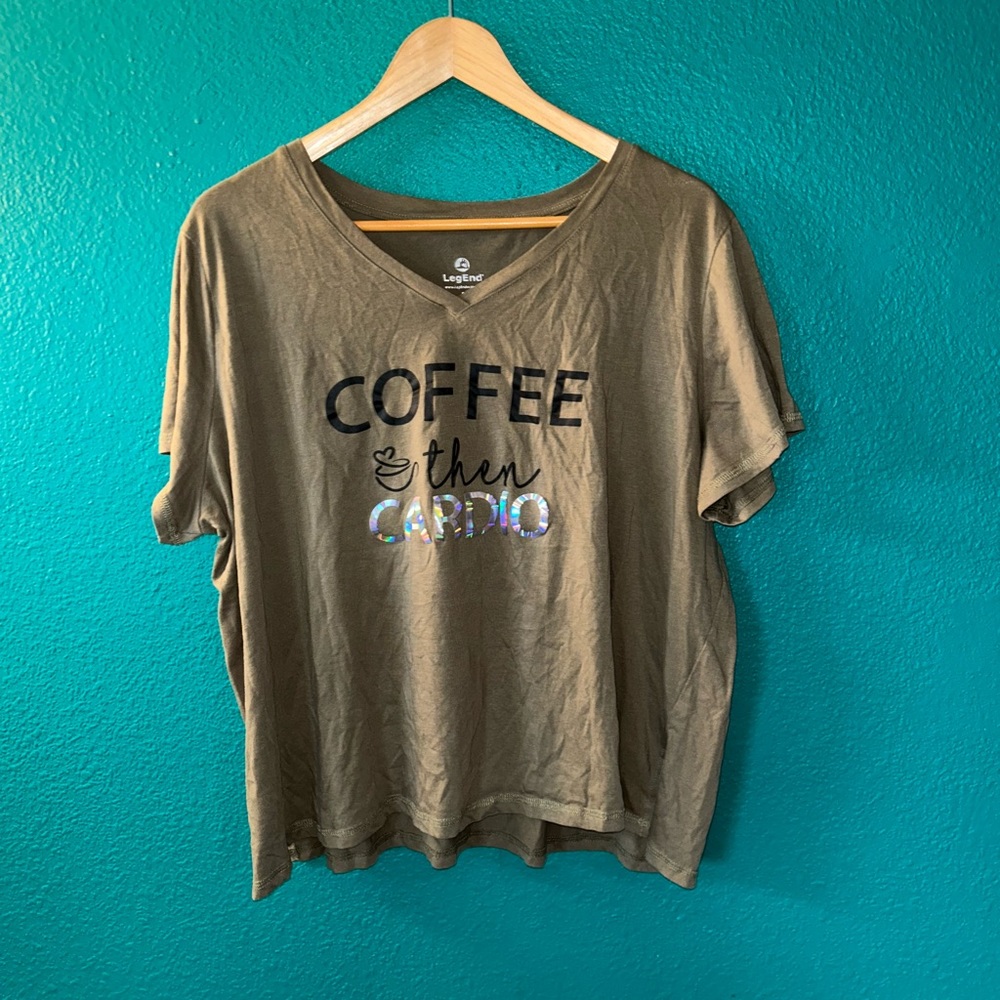 LegEnd coffee and cardio size 3x crop tee shirt super soft